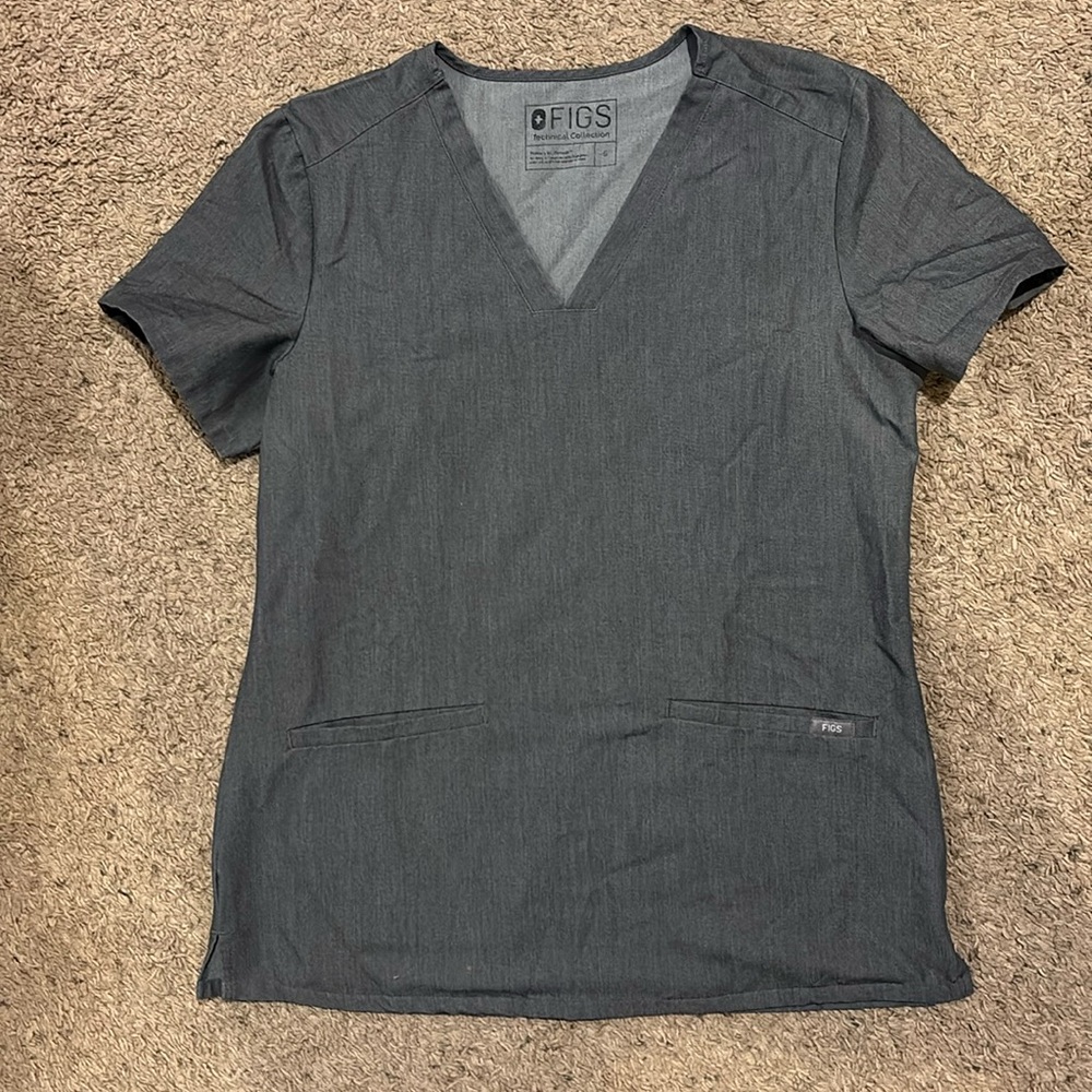FIGS gray two pocket scrub top Sz small